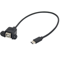 Cable de Panel Personalizado con Conector BF a USB 2.0 Tipo C Macho, con Bloqueo de Tornillo y Revestimiento de PVC para Altavoces y Micrófonos