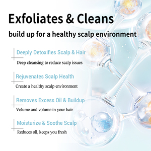 Shampoo Massaggiante per il Cuoio Capelluto, Detergente Lenitivo, Prodotti per la Cura dei <span class=keywords><strong>Capelli</strong></span> Rinfrescanti, Scrub e Shampoo 2-in-1 al <span class=keywords><strong>Sale</strong></span> Marino - Product Image 4