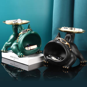 Nouveau design Cool bouledogue français majordome décor avec plateau grande bouche chien <span class=keywords><strong>Statue</strong></span> boîte de rangement Animal résine sculpture Figurine maison <span class=keywords><strong>déco</strong></span> - Product Image 5