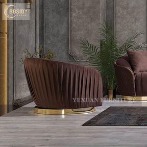 Canapés de salon, canapé simple moderne de luxe, <span class=keywords><strong>fauteuil</strong></span> <span class=keywords><strong>blanc</strong></span> et or avec des pivots de pêche en acier inoxydable de bonne qualité - Product Image 3