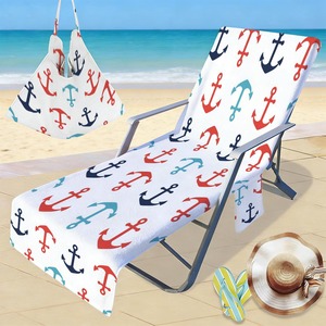 Nautical Anchor <strong>Surf</strong> <strong>Print</strong> Microfiber Beach Lounge Chair Cover With Storage Bag Quick Dry Sunbed Towel Digital <strong>Print</strong> - Product Image 2