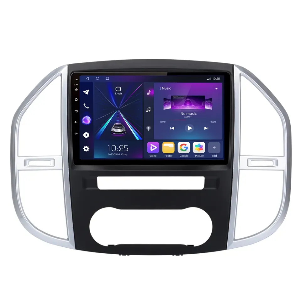 Radio otomatis Android 12 8 + 128GB kontrol suara, pemutar DVD mobil 2014 - 2021 untuk Mercedes Benz Vito W447