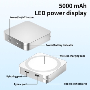 ผลิตภัณฑ์ใหม่ พาวเวอร์แบงค์แม่เหล็กไร้สายขนาดเล็ก 15W 5000mah สถานีพลังงานพกพา 20W PD มินิพาวเวอร์แบงค์สำหรับ <span class=keywords><strong>iPhone</strong></span> 16 - Product Image 6