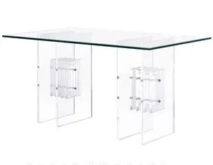 Transparent Clear Acrylic Office Table Acrylic Decoration Modern Crystal Furniture Round Acrylic Coffee Table For Home Office