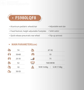 Sedia a Rotelle Pieghevole Manuale FS980LA per Anziani - Product Image 2