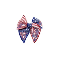 Barrettes à cheveux personnalisées avec motif Jour de l'Indépendance américaine, nœuds scintillants, pinces à cheveux brillantes, accessoires capillaires populaires