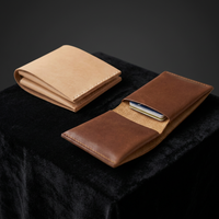 Dompet Kulit Sapi Asli Jahitan Tangan Vintage Boshiho, Dompet Lipat Dua Kulit Nabati Tahan Lama, Banyak Slot Kartu, Kantong Uang Tunai