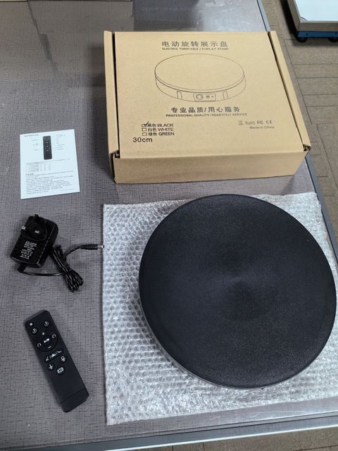 30CM Electric Noiseless Rotary Table Remote Control Exhibition Turntable 100KG Load Rotating Display Stand