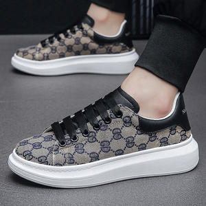 Zapatos informales de lona para hombre, calzado deportivo con aumento de altura interior, para caminar, Color sólido, punta redonda, novedad - Product Image 4