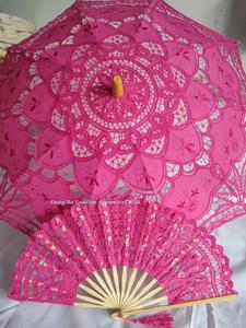 白色蕾丝工艺新娘伞小孩迷你装饰伞道具白色象牙蕾丝阳伞新娘结婚伞 - Product Image 2