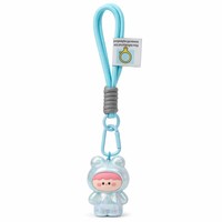 Porte-clés mignon en acrylique motif ours de dessin animé, impression UV sur plastique, breloque de sac en corde tressée, cadeau tendance