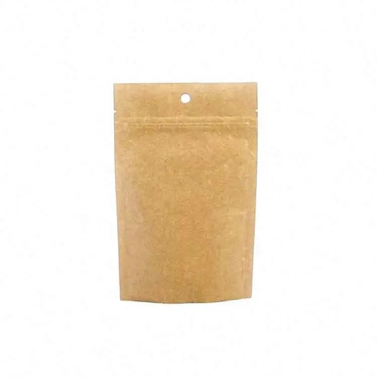 गर्मी सील Recyclable ब्राउन क्राफ्ट शिल्प कागज की थैली खाली खड़े हो जाओ कॉफी बीन पैकेजिंग जिपर कॉफी बैग वाल्व के साथ