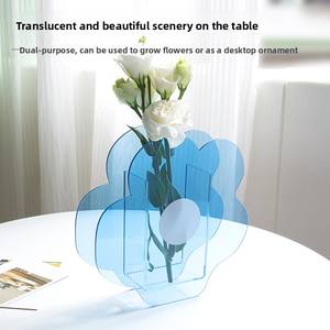 Vase en acrylique translucide en forme de fleur, forme unique, arrangement floral pour la maison, <span class=keywords><strong>table</strong></span> à thé, style nordique <span class=keywords><strong>simple</strong></span>, shabby <span class=keywords><strong>chic</strong></span>, nouveauté - Product Image 2