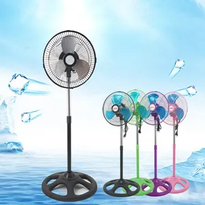 Manufacturer direct 1.25m adjustable height oscillating multi colors 3 blades 10 inch electric stand fan