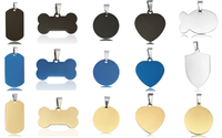 Vente en gros de médailles pour chien personnalisées en acier inoxydable noir gravé à bas prix
