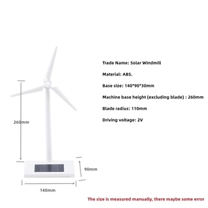 Mini năng lượng mặt trời Powered Driving Wind Turbine mô hình mini năng lượng mặt trời đồ chơi mini Máy phát điện tuabin gió mô hình năng lượng mặt trời Powered Cối Xay Gió - Product Image 3