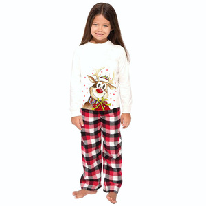 Ensemble de pyjamas de Noël personnalisés à carreaux pour la famille, vêtements de nuit en polyester pour hommes, femmes et enfants, vêtements de détente de Noël, dropshipping POD - Product Image 3