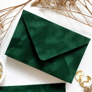 50pcs Luxury Velvet Envelope Red Green Navy Blue Pink Black