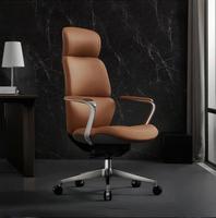 Vente en gros de chaises de bureau modernes pivotantes à haut dossier en cuir véritable