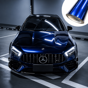 Vinilo para Automóviles Azul Metálico Brillante de Alta Calidad, Anti-amarilleo, 1.52*17m, Recién Llegado - Product Image 1