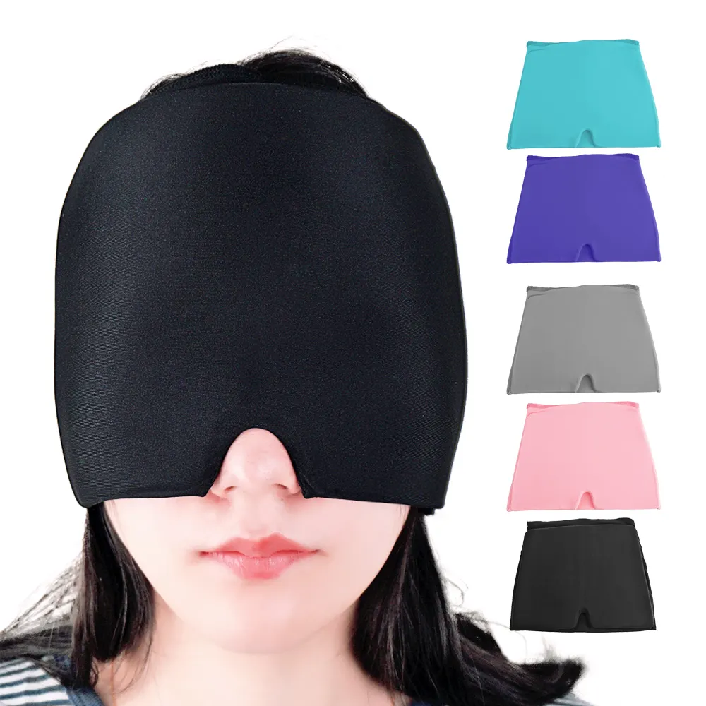 Topi Pereda Sakit Kepala dan Migrain Gel Es, Topi Terapi Dingin, Pembungkus Kepala, Masker Pak Es