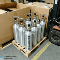 Bouteille de gaz CO2 en aluminium TPED professionnelle ZX, 0,6L, 2L, 4L, AA6061, CGA320 pour boissons gazeuses, OEM, sur mesure, vente en gros