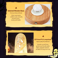 Nouvelle arrivée, lampe de table LED à texture ondulée en impression 3D, esthétique minimaliste crème, lampe de chevet, lampe de décoration intérieure