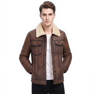 Chaqueta Varsity para Hombre, Marrón, Poliéster/Algodón, Cuello de Piel Sintética, Cortavientos, Informal, Otoñal, Cuello Alto, Corte Regular, con Capucha - Product Image 1