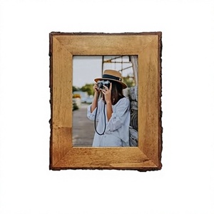 Solid Wood <b>Rustic</b> Brown Wooden <b>Photo</b> <b>Frame</b> For Desk Standing Wall Hanging Home Farmhouse Decor Display - Product Image 1