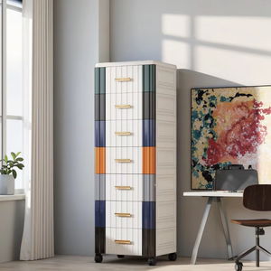 Commode de rangement multifonctionnelle en plastique PP à 7 tiroirs pour chambre à coucher - Product Image 1