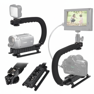 Empuñadura Profesional para Video con Soporte de Montaje en Zapata Fría de Aleación de Aluminio y Liberación Rápida para Grabación de Cámara - Product Image 1