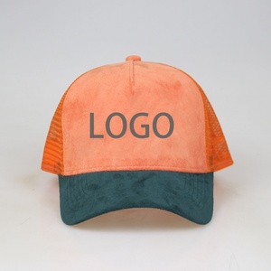 Custom Logo Embroidery Breathable Trucker Brim Mesh Trucker <b>Hat</b> Slightly Curved Unisex - Product Image 2