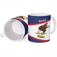 Mug en céramique personnalisé de la Samoa américaine, avec motif du drapeau national, pour l'hôtellerie et usage personnel