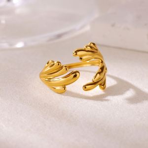 Nouvelle Bague Ouverte Grande Fleur en Acier Inoxydable, Design <span class=keywords><strong>HOpen</strong></span>, Pas Cher, Style Hip Hop, Bagues de Phalange, Bijoux Indiens, Vente en Gros Inde TGJZ4694 - Product Image 5