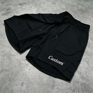 Shorts de survêtement pour homme, couleur unie, cordon de serrage à la taille, style décontracté, avec poches - Product Image 2