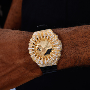Vente en gros usine : Accessoires de montre, boîtier de montre griffe d'ours plaqué <span class=keywords><strong>or</strong></span> avec diamants Moissanite VVS pour GA2100 - Product Image 4