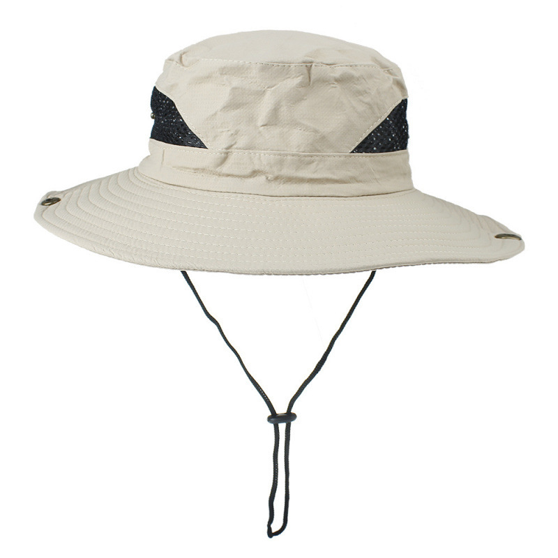 sombrero de pescador con hebilla de plástico placa ligera-blanco roto