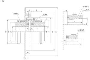 Accouplement à engrenages de forme tambour bibo à structure rigide exquise avec roue de frein permettant une rotation avant et arrière - Product Image 2
