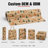 Papier d'emballage cadeau personnalisé en gros, rouleau de papier personnalisé, étiquette suspendue, boîte cadeau, sac en papier, carnet, accessoires variés, petit et grand MOQ