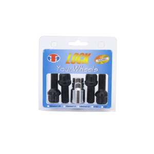 Nouveau HengTian M14x1.5 28mm, tige chromée noire, boulon de roue antivol <span class=keywords><strong>à</strong></span> double hexagone de 17/19 mm, pour toutes les voitures, modèle de rétrofit/amélioration - Product Image 5