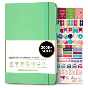 Carnet de planification en papier lisse pour la planification quotidienne au bureau, à l'école, à la maison, avec poche intérieure, fermeture élastique, marque-page et boucle pour stylo - Product Image 1