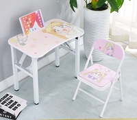 Ensemble de bureau et chaise pliables pour enfants, tendance, dessin animé, portable, compact, table d'apprentissage pour enfants pour les activités à la maison et l'extérieur