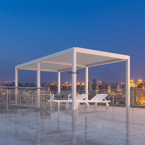 Pergolas bioclimatiques pour l'extérieur 4x3, gazebo en aluminium fixé au mur - Product Image 4