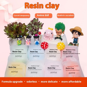500g 18 couleurs Matériau de modelage cristallin translucide, pâte à modeler sans cuisson, argile colorée DIY, unisexe, thème floral, pour les 5-14 ans - Product Image 3