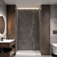 Panneaux muraux de douche géométriques modernes en acrylique épais et imperméables pour salle de bain et cuisine, avec installation facile