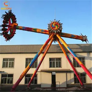 Emocionante Parque de Atracciones paseos adultos juego de Carnaval gigante frisbee girando gran péndulo paseo