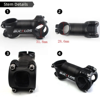 OEM/ODM BUCKLOS tige de vélo en fibre de carbone 6/17 degrés ultraléger VTT vélo de route VTT tige pour guidon 31.8mm pièces de cyclisme