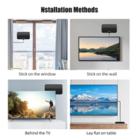 Antenne TV intérieure Lanyi en plastique fine multidirectionnelle HD 4K avec puce 5G, gain 30dBi, montage mural, portée 50 miles, VSWR 1.5, connecteur F mâle