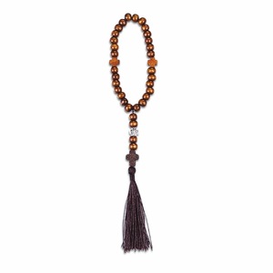 Rosario Ortodoxo Oriental hecho a mano con borlas cruzadas, pulsera de oración con cuentas, cuentas de madera, Rosario de bautismo religioso, pulsera con borlas - Product Image 6