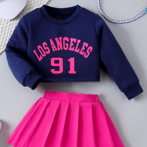 All'ingrosso della fabbrica autunno nuovo maglioncino delle ragazze e gonna corta per bambini alla moda due pezzi set per ragazze - Product Image 1